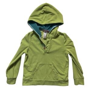 REI Little Girl Hoodie size XXS (4/5) Green Long Sleeve Fleece Kangaroo Pouch